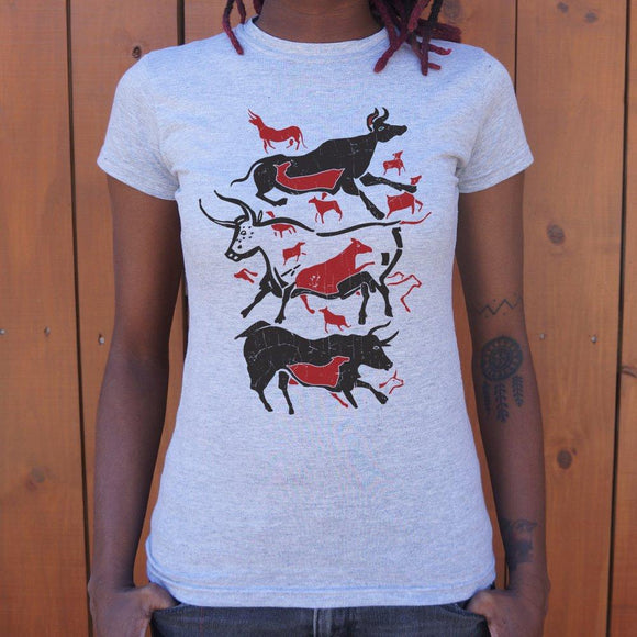 Cave Art Bulls Lascaux T-Shirt (Ladies) Ladies T-Shirt US Drop Ship 