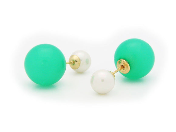 Faux Pearl Double Sided Earrings Jewelry : Earrings LIANGLI JEWELRY 