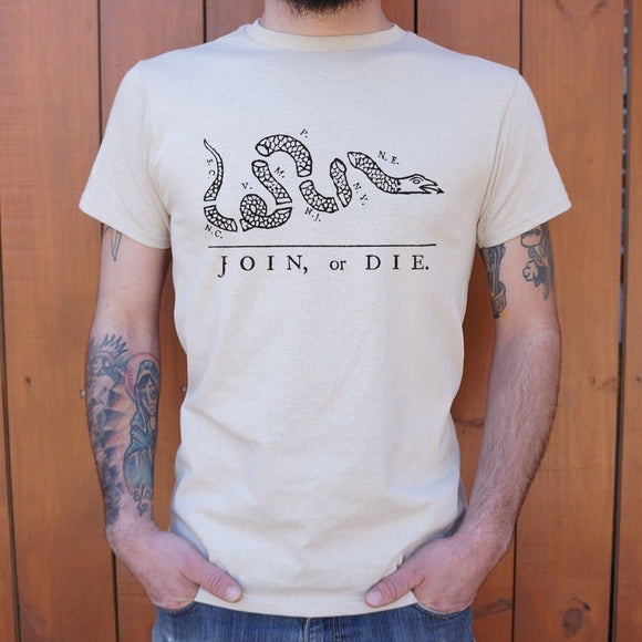 Join Or Die Snake T-Shirt (Mens) Mens T-Shirt US Drop Ship 