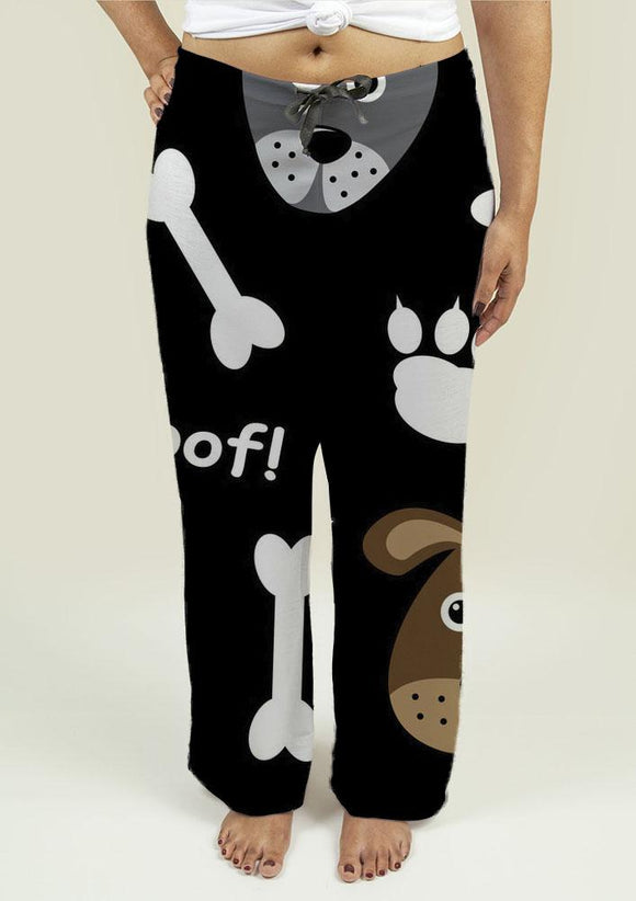 Ladies Pajama Pants with Dogs Pattern Pajama Pants Gear New 
