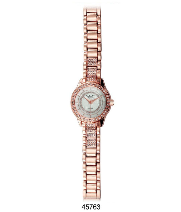 M Milano Expressions Rose Gold Metal Band Watch Watches: Ladies AkzanWholesale 