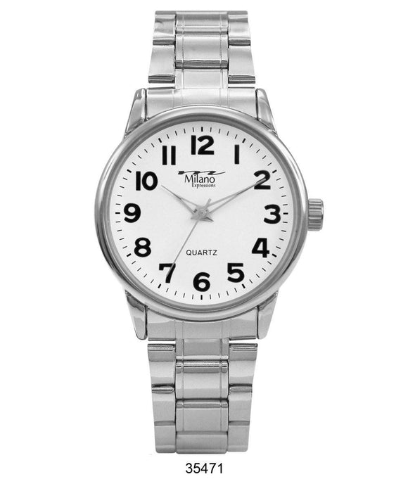 M Milano Expressions Silver Metal Band, Silver Case Watches: Mens AkzanWholesale 