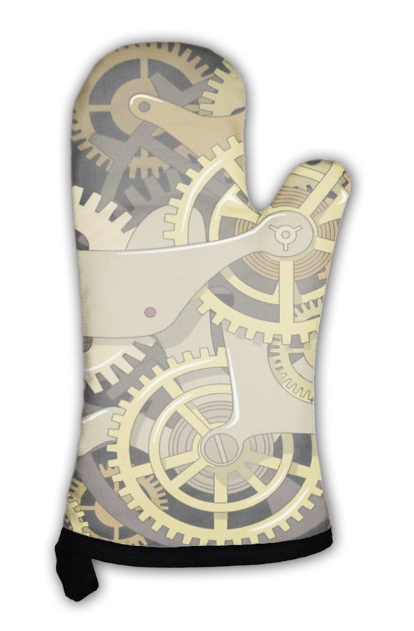 Oven Mitt, Gears In The Style Of Steam Punk Oven Mitt Gear New 