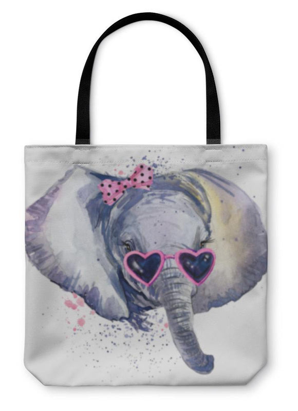 Tote Bag, Baby Elephant Tshirt Graphics Baby Elephant Illustration With Splash Watercolor Tote Bag Gear New 