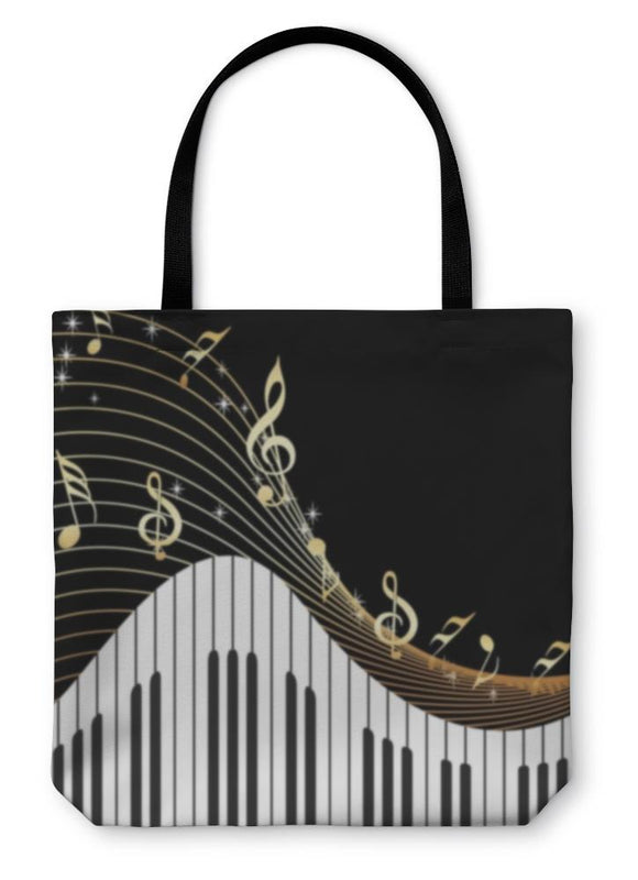 Tote Bag, Music Notes Piano Tote Bag Gear New 