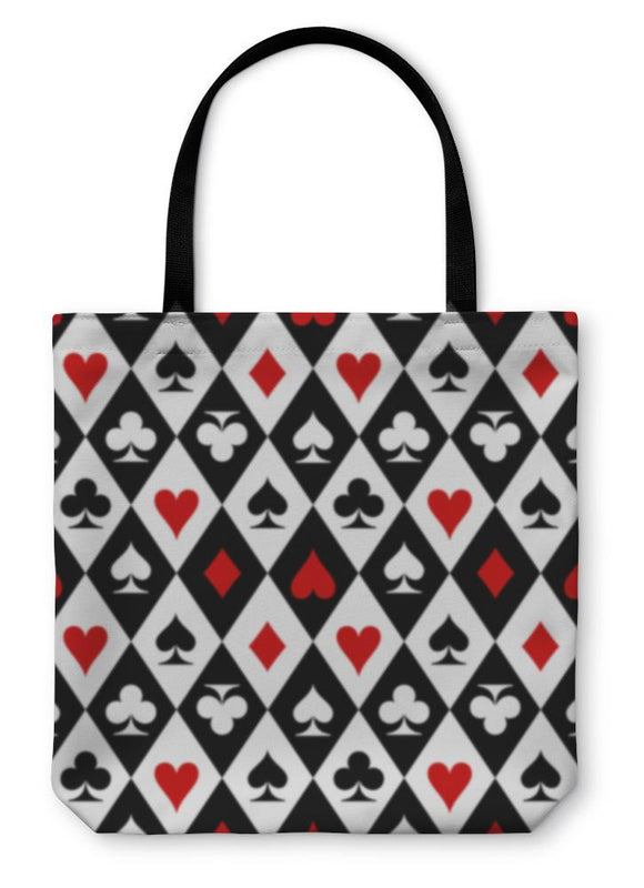 Tote Bag, Playing Cards Suit Symbols Pattern Design Tote Bag Gear New 