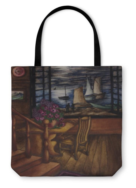 Tote Bag, View Of The Moon And The Sea Tote Bag Gear New 