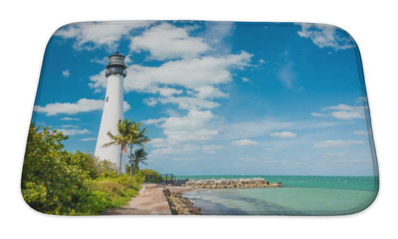 Bath Mat, Famous Lighthouse Cape Floridsouth End Key Biscayne Miami Bath Mat Gear New 