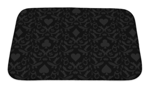 Bath Mat, Luxury Black Poker With Card Symbols Bath Mat Gear New 