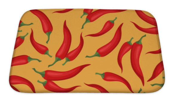 Bath Mat, Pattern With Fresh Ripe Chili Peppers Bath Mat Gear New 