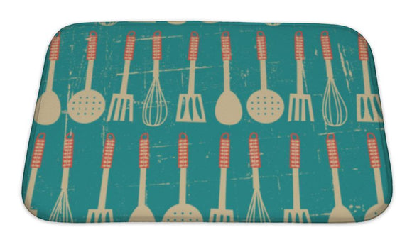 Bath Mat, Retro Kitchen Pattern Bath Mat Gear New 