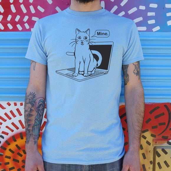 Cat Conquers Laptop T-Shirt (Mens) Mens T-Shirt US Drop Ship 