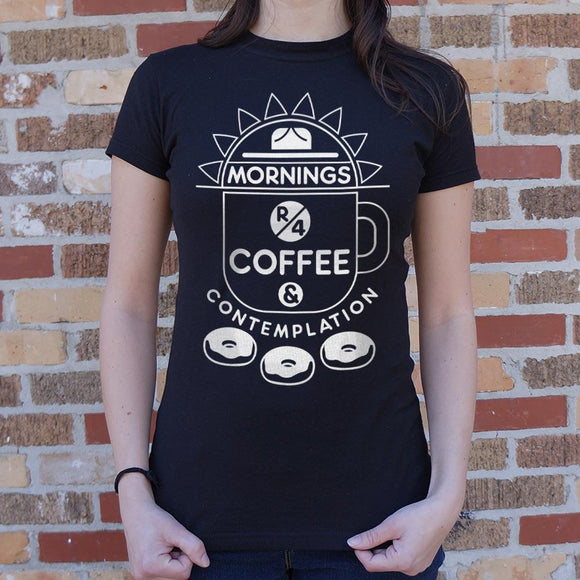 Coffee & Contemplation T-Shirt (Ladies) Ladies T-Shirt US Drop Ship 