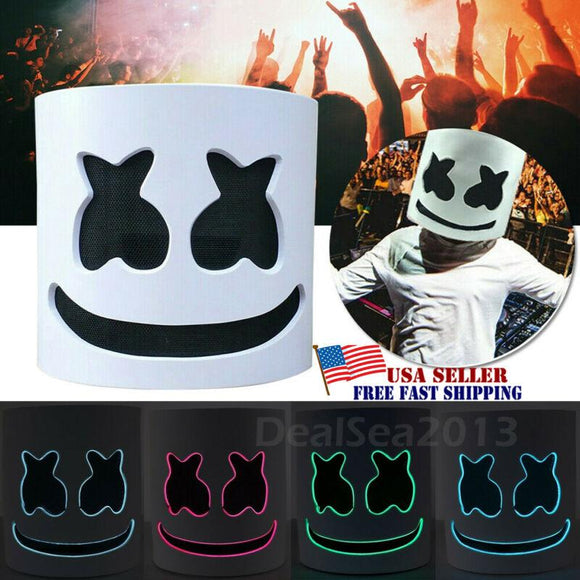 DJ-MarshMello LED Mask Full Head Helmet Halloween Easter Cosplay Bar Music Prop dealsea_2013 