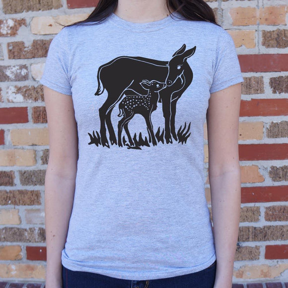 Doe And Fawn T-Shirt (Ladies) Ladies T-Shirt US Drop Ship 