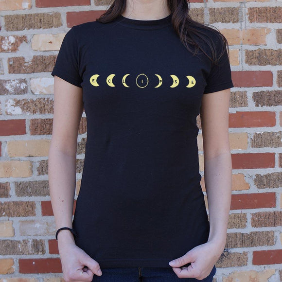 Eclipse Moon Phases T-Shirt (Ladies) Ladies T-Shirt US Drop Ship 