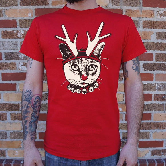 Feline Reindeer T-Shirt (Mens) Mens T-Shirt US Drop Ship 