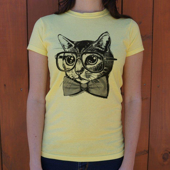 Nerd Cat T-Shirt (Ladies) Ladies T-Shirt US Drop Ship 