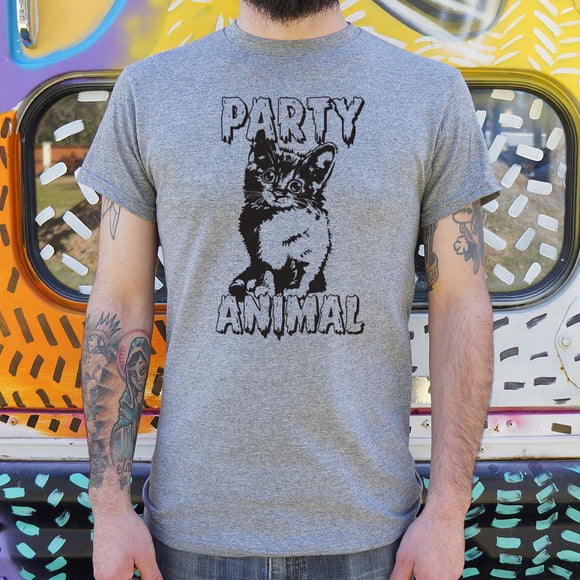 Party Animal Kitten T-Shirt (Mens) Mens T-Shirt US Drop Ship 