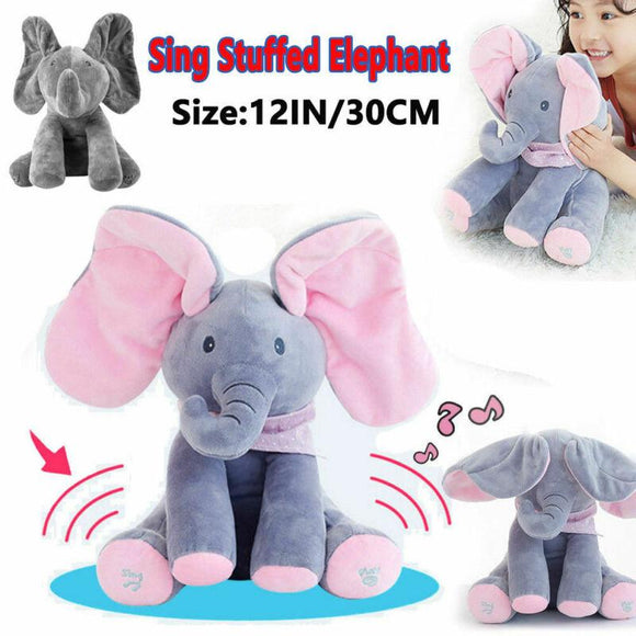 Peek-a-Boo Animated Talking and Singing Plush Elephant Stuffed Doll Toy For-Baby 0731*2013 