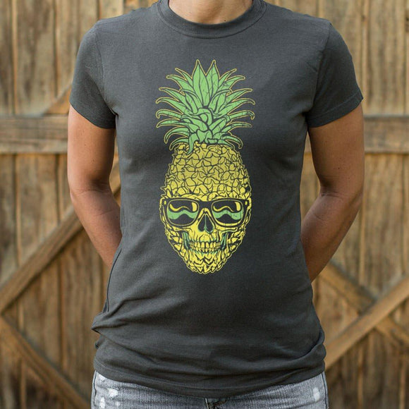 Pineapple Skull T-Shirt (Ladies) Ladies T-Shirt US Drop Ship 