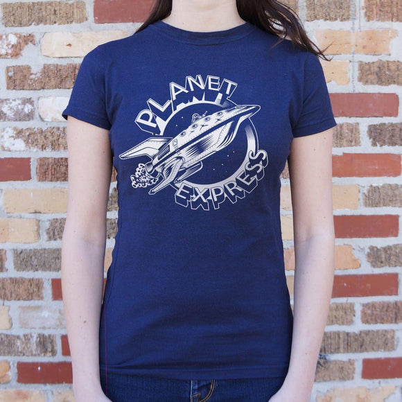 Planet Express Spaceship T-Shirt (Ladies) Ladies T-Shirt US Drop Ship 