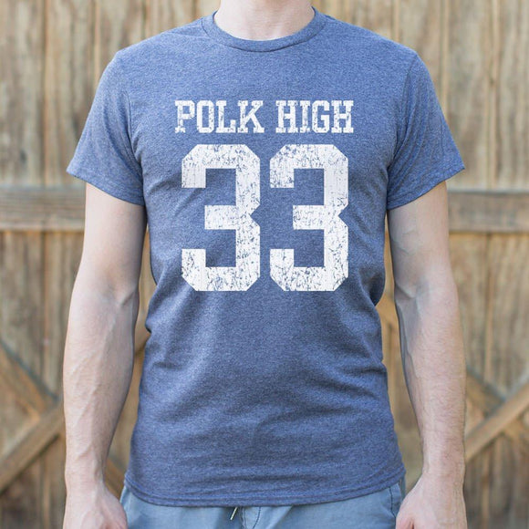 Polk High Number 33 Football T-Shirt (Mens) Mens T-Shirt US Drop Ship 