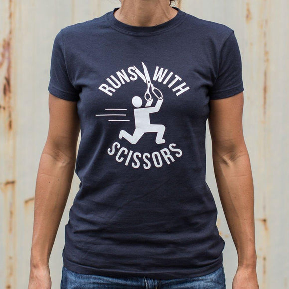 Runs With Scissors T-Shirt (Ladies) Ladies T-Shirt US Drop Ship 