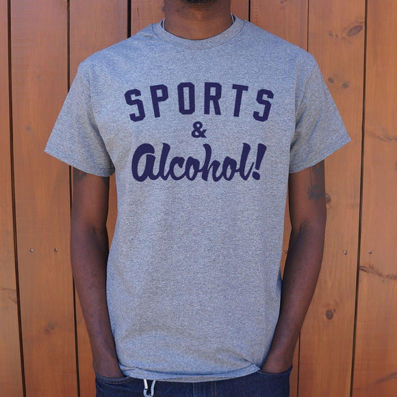 Sports And Alcohol T-Shirt (Mens) Mens T-Shirt US Drop Ship 