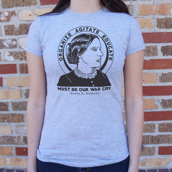 Susan B. Anthony Quote T-Shirt (Ladies) Ladies T-Shirt US Drop Ship 