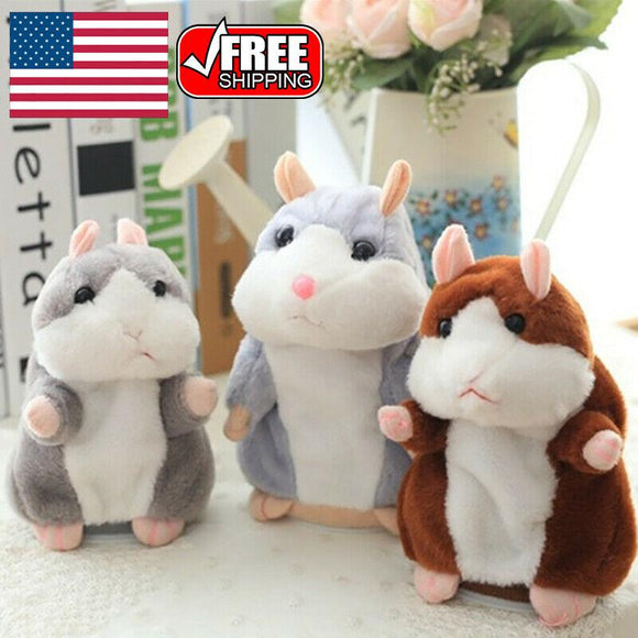 Talking Hamster Electronic Plush Cute Toy Mouse Pet Toy Gift For Children US toti_us 