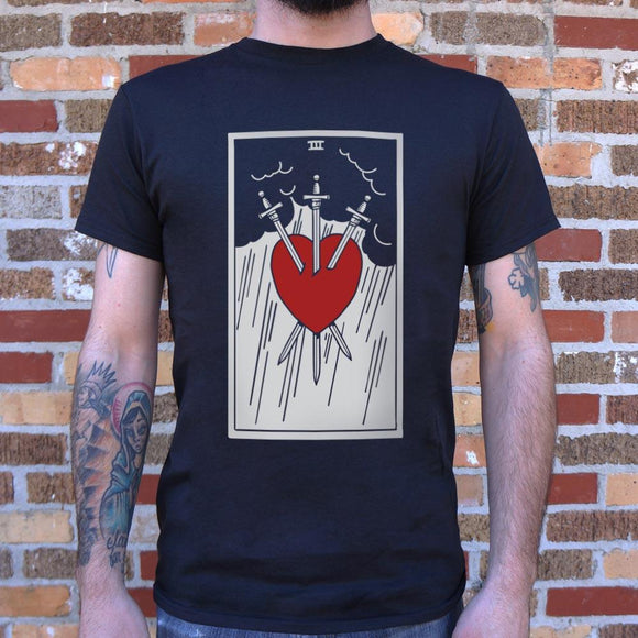 Tarot Three Of Swords T-Shirt (Mens) Mens T-Shirt US Drop Ship 