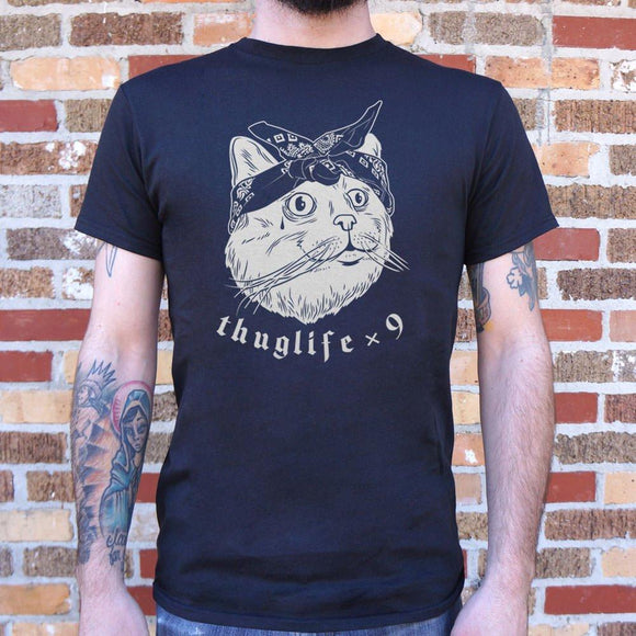 Thug Life Cat Times Nine T-Shirt (Mens) Mens T-Shirt US Drop Ship 